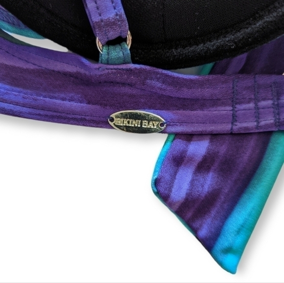 Bikini Bay Bikini Top - Purple & Teal - Sz 8 - Picture 3 of 6